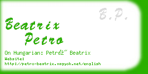 beatrix petro business card