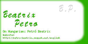 beatrix petro business card